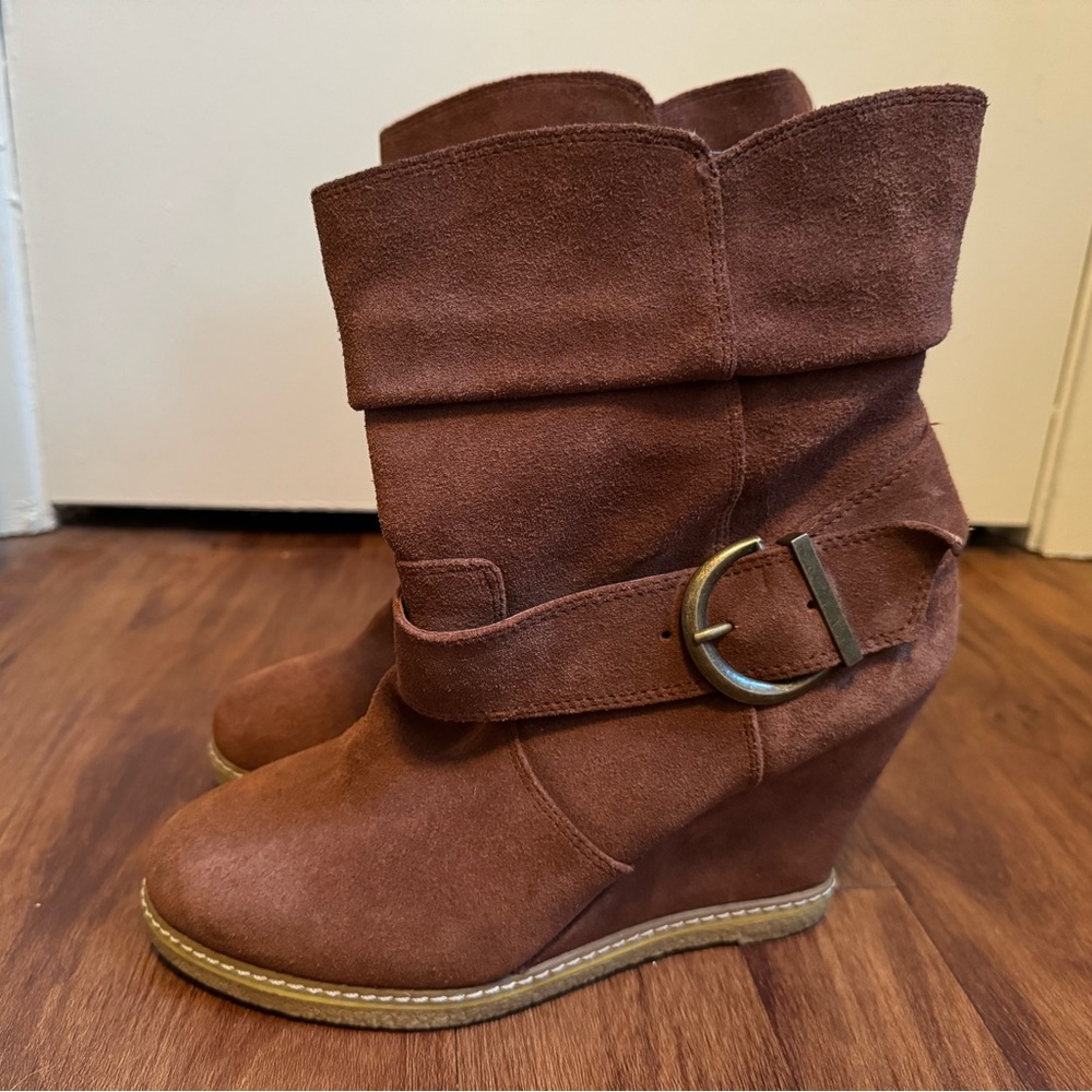 Kelsi Dagger Haley Wedge Low Suede Boots